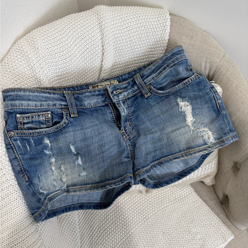 Distressed Denim Shorts